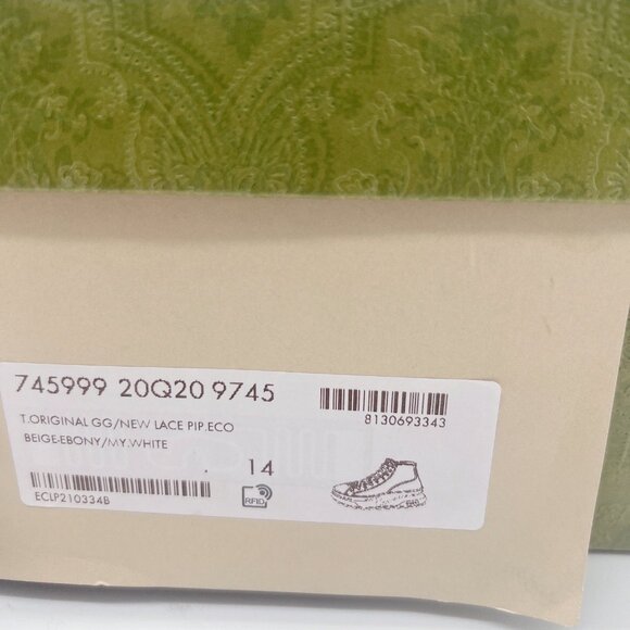 Gucci TENNIS 1977 TRECK HIGH GG JACQUARD SNEAKER Interlocking Mens UK 14 US 14.5 - Picture 16 of 16